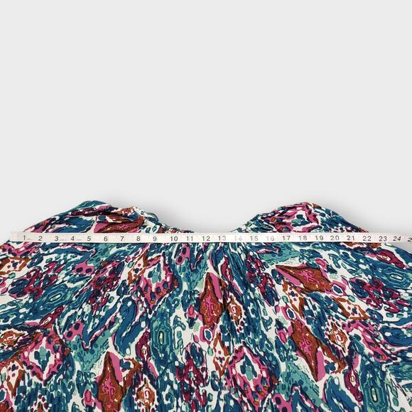 Caffe Marrakesh 3X Button Up Blouse Abstract Multi-colored Top Artsy Casual - Picture 12 of 14
